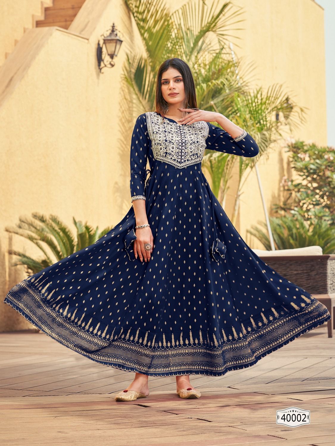 Walkway 40 By Blue Hills Printed Anarkali Kurti Catalog
